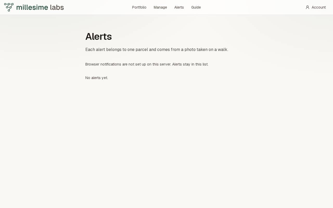 La page des alertes