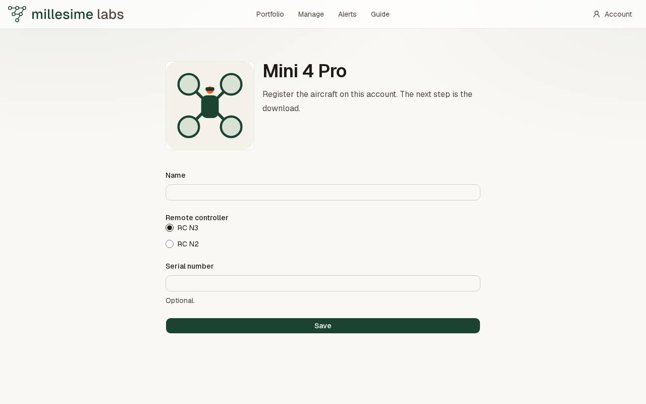 La page Appareils
