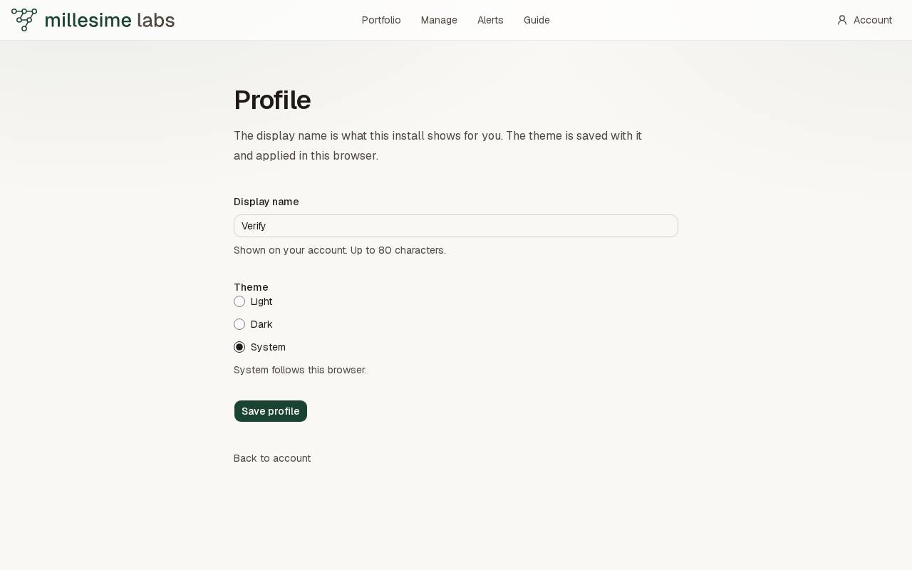 La page de profil